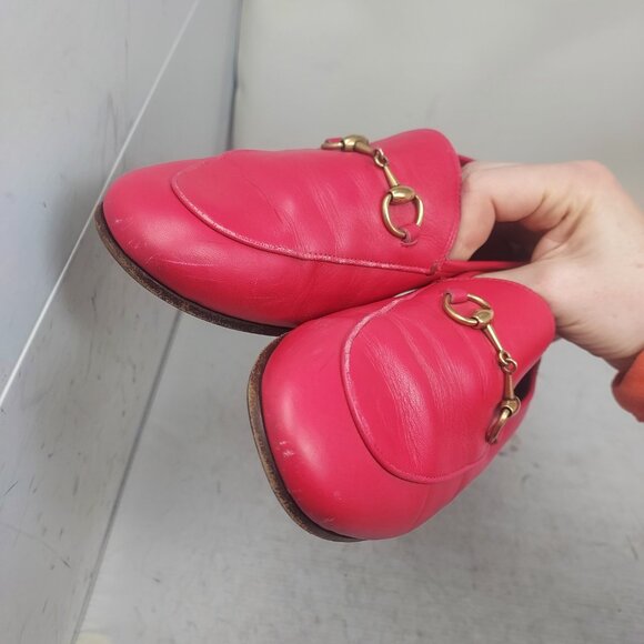 Gucci Brixton Pink Horsebit Collapsible Loafer Shoe - Picture 9 of 13